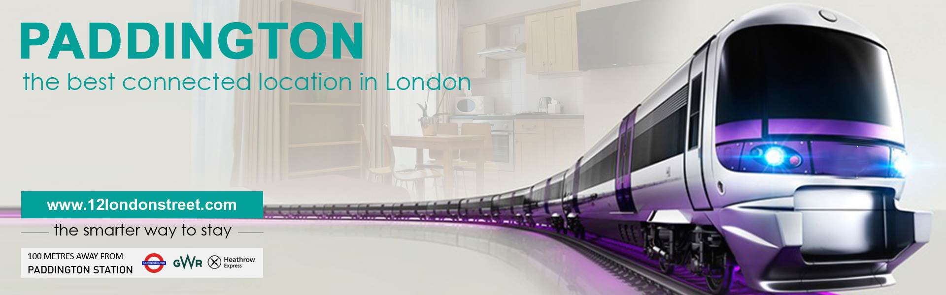 Arrive at 12 London Street Apartments by Heathrow Express